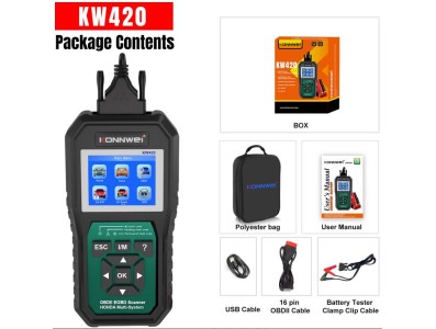 Bateria Analisador de do varredor de konnwei kw420 obd2 6-12 v sistema completo do diagn&oacute;stico do &oacute;leo... - Imagem 1