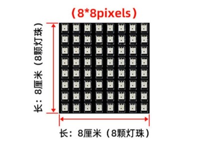 M&oacute;dulo A tela flex&iacute;vel da matriz do painel do pixel dos diodos emissores de luz WS2812 RGB 8x8 conduziu o 5 V - Imagem 1