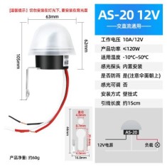 Interruptor de indu&ccedil;&atilde;o de luz autom&aacute;tico &agrave; prova d'&aacute;gua AS-20 12 V