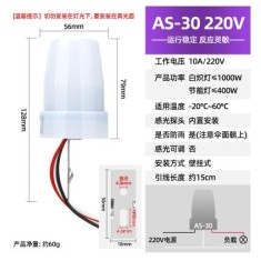 Interruptor de indu&ccedil;&atilde;o de luz autom&aacute;tica &agrave; prova d'&aacute;gua ajust&aacute;vel AS-30 220 V