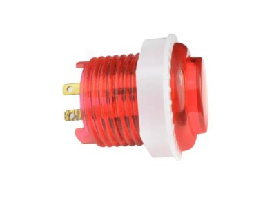 Bot&atilde;o Arcade LED 24 mm Vermelho - Imagem 1