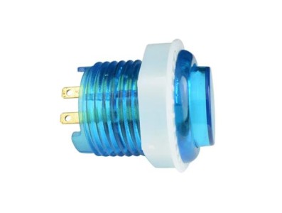Bot&atilde;o Arcade LED 24 mm Azul - Imagem 1