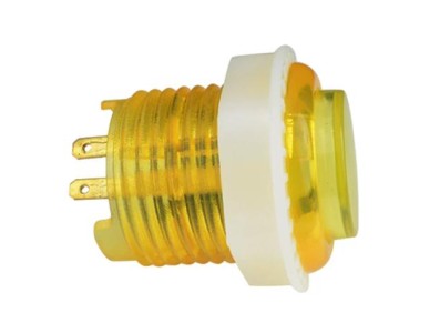 Bot&atilde;o Arcade LED 24 mm Amarelo - Imagem 1