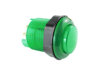 Bot&atilde;o Arcade LED 28 mm Verde - Imagem 1