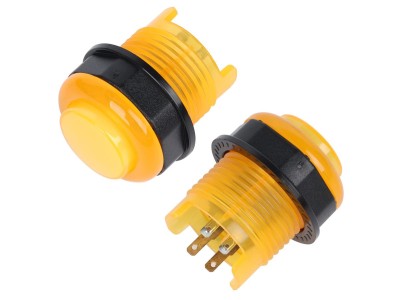 Bot&atilde;o Arcade LED 28 mm Amarelo - Imagem 1