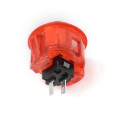 Bot&atilde;o de cristal arcade LED 30 mm vermelho