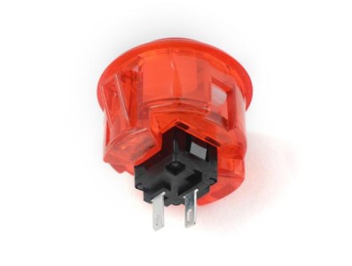 Bot&atilde;o de cristal arcade LED 30 mm vermelho - Imagem 1