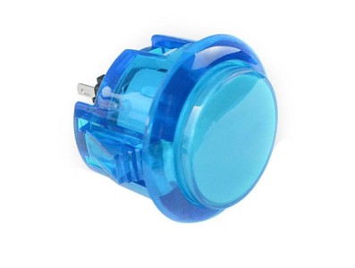 Bot&atilde;o de cristal arcade LED 30 mm azul - Imagem 1