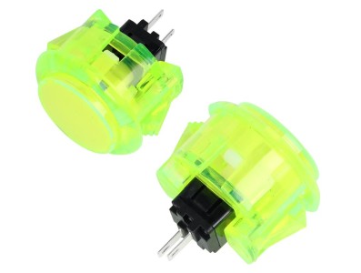 Bot&atilde;o Cristal Arcade LED 30 mm Amarelo - Imagem 1