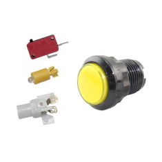 Suporte Bot&atilde;o Arcade LED 33 mm + microinterruptor YJX + + LED amarelo