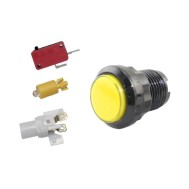 Suporte Bot&atilde;o Arcade LED 33 mm + microinterruptor YJX + + LED amarelo