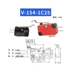 Interruptor de limite de curso do microinterruptor V-154-1C25