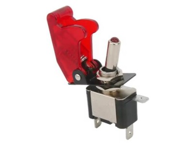 Chave seletora com luz Rocker ASW-07D com tampa &agrave; prova d'&aacute;gua vermelha - Imagem 1