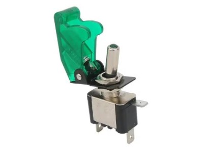 Chave seletora com luz Rocker ASW-07D com tampa imperme&aacute;vel verde - Imagem 1
