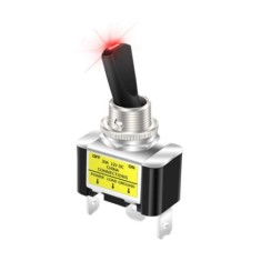 Interruptor de giro do carro com LED ASW-07D-2 SPST interruptor liga/desliga 2 posi&ccedil;&otilde;es 3 pinos vermelho