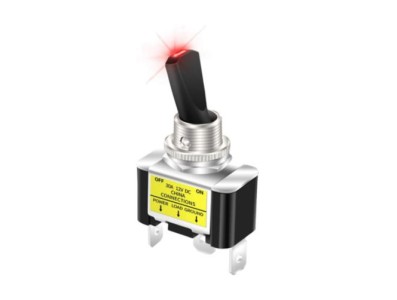 Interruptor de giro do carro com LED ASW-07D-2 SPST interruptor liga/desliga 2 posi&ccedil;&otilde;es 3 pinos vermelho - Imagem 1