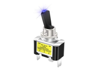 Chave Interruptor de giro do carro com LED ASW-07D-2 SPST On/Off 2 posi&ccedil;&otilde;es 3 pinos azul - Imagem 1