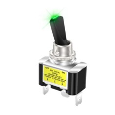 Interruptor de giro do carro com LED ASW-07D-2 SPST interruptor liga/desliga 2 posi&ccedil;&otilde;es 3 pinos verde