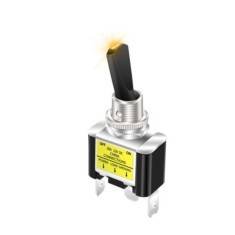 Interruptor de giro do carro com LED ASW-07D-2 SPST interruptor liga/desliga 2 posi&ccedil;&otilde;es 3 pinos amarelo