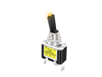 Interruptor de giro do carro com LED ASW-07D-2 SPST interruptor liga/desliga 2 posi&ccedil;&otilde;es 3 pinos amarelo - Imagem 1