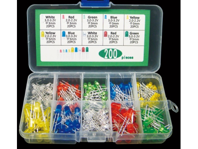 Kit 200 LEDs 5 cores 18 mm F3/F5 MM - Imagem 1