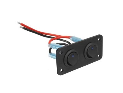 Painel de interruptor de altern&acirc;ncia de 2 gangues 12 V USB automotivo barco n&aacute;utico RV caminh&atilde;o - Imagem 1