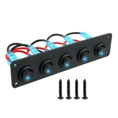 Painel de interruptor de altern&acirc;ncia de 5 gangues 12 V USB automotivo barco n&aacute;utico RV caminh&atilde;o