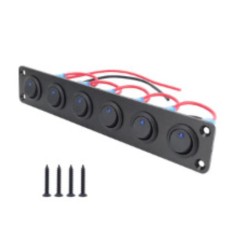 Painel de interruptor de altern&acirc;ncia de 6 gangues 12 V USB automotivo barco n&aacute;utico RV caminh&atilde;o