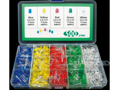 Kit Arduino 500 LEDs F5 mm 5 cores - Imagem 1