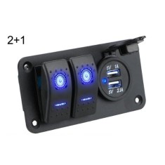 Volt&iacute;metro Painel de interruptor de carro &agrave; prova d'&aacute;gua de 1/2 gangue 12 V / 24 V controle de altern&acirc;ncia...