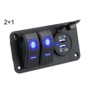 Volt&iacute;metro Painel de interruptor de carro &agrave; prova d'&aacute;gua de 1/2 gangue 12 V / 24 V controle de altern&acirc;ncia...