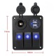 Volt&iacute;metro Painel de interruptor de carro &agrave; prova d'&aacute;gua de 2/3 gangues 12 V / 24 V controle de... - Thumb 1