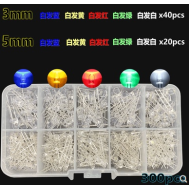 Kit Arduino 300 LEDs 5 cores F3/F5mm
