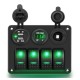 Volt&iacute;metro Painel de interruptor de 4 gangues para trailer de carro com LED e USB duplo verde - Thumb 1
