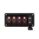 Painel de interruptor oscilante de barco marinho USB duplo de 4 gangues para caminh&atilde;o barco carro vermelho - Thumb 1
