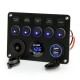 Volt&iacute;metro 5 polo led carregador de carro 12 v interruptor painel tomada alimenta&ccedil;&atilde;o dupla usb carregador... - Thumb 1