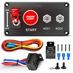 Painel de interruptor oscilante de partida de carro de corrida de 2 gangues 12 V