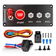 Painel de interruptor oscilante de partida de carro de corrida de 3 gangues 12 V