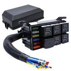 RB-R6F6S-W1 Soquete de rel&eacute; com fio de 12 V e 6 vias