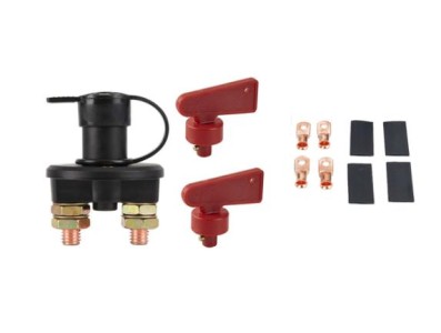 Bateria Interruptor de alimenta&ccedil;&atilde;o da de carro 12 V/24 V, isolador desconexo preto + 2 chaves + 4 pe&ccedil;as de... - Imagem 1