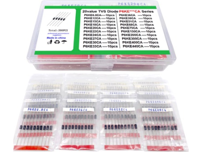 Kit 200 pe&ccedil;as Diodos TVS supressores de transientes tipo clamp P6KE - Imagem 1
