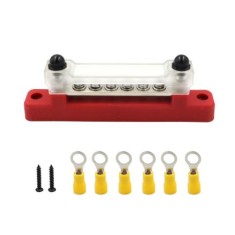 Borne de liga&ccedil;&atilde;o barramento barra 150 A automotivo 6P vermelho+6PcsTerminals