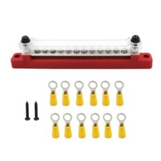 Borne de liga&ccedil;&atilde;o barramento barra 150 A automotivo 12P vermelho+12PcsTerminals