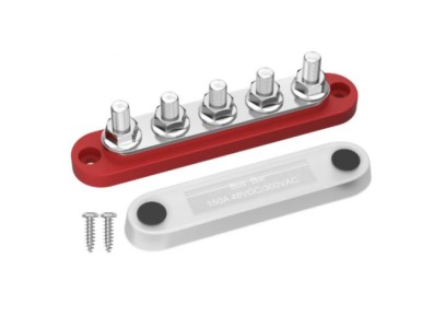 Barramento barra BB100-T5M6 150 A pot&ecirc;ncia Distribution bloco com capa vermelho - Imagem 1