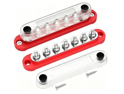 Barramento barra BB150-T7M6 150 A pot&ecirc;ncia Distribution bloco com capa vermelho - Imagem 1
