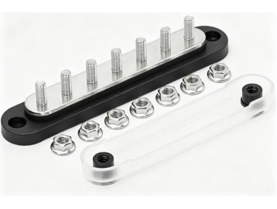 Barramento barra BB150-T7M6 150 A pot&ecirc;ncia Distribution bloco com capa preto - Imagem 1