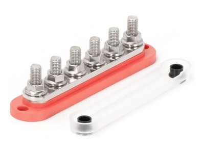 Barramento barra BB300-T6M10 300 A pot&ecirc;ncia Distribution bloco com capa vermelho - Imagem 1