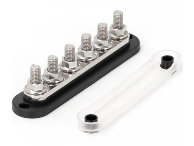 Barramento barra BB300-T6M10 300 A pot&ecirc;ncia Distribution bloco com capa preto - Imagem 1