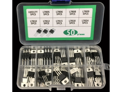 Kit com 50 tr&iacute;odos regulados de tr&ecirc;s terminais, alta pot&ecirc;ncia - Imagem 1