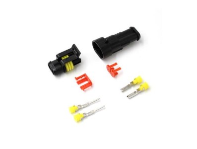 Conector &agrave; prova d'&aacute;gua el&eacute;trico de fio plugue para automotivo &agrave; prova d'&aacute;gua conector kit 2P - Imagem 1